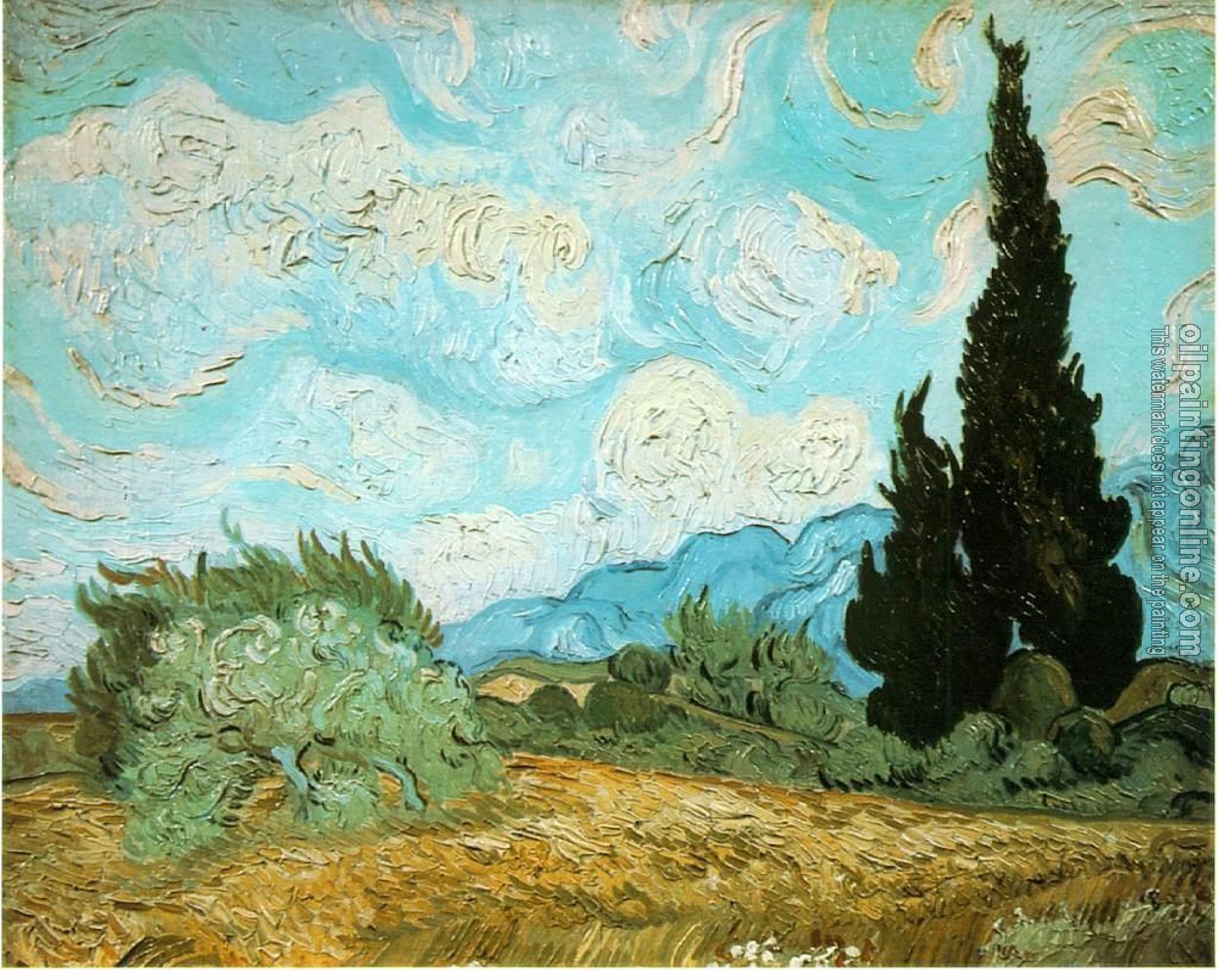 Gogh, Vincent van - Wheat Field with Cypresses